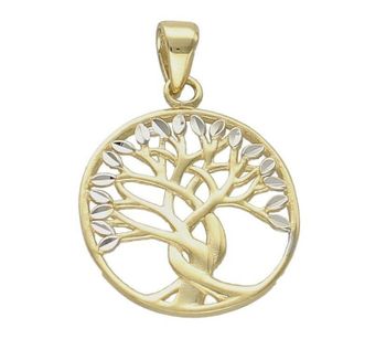 Złota zawieszka 'Drzewko szczęścia z białym złotem' ZA 4653 333. Nowoczesna zawieszka złota zawieszka drzewko szczęścia z białym złotem, w którym znajduje się kształt drzewka, które zostało ozdobione.jpg